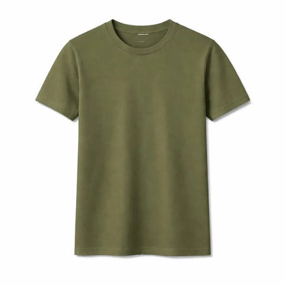 Premium Pack of 3 Crew Neck T-Shirts Black White Olive Green